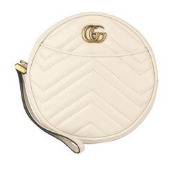 Marmont Round Wristlet,White,Leather,DB/B,575164584046,3*